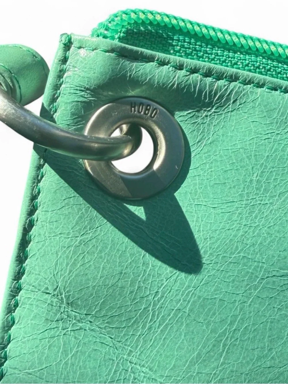 HOBO Leather Wristlet Clutch in Mint